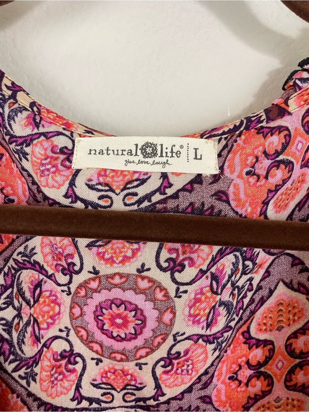 Natural Life Floral Babydoll Relaxed Knee Length Dress Size Large Boho - Picture 2 of 6